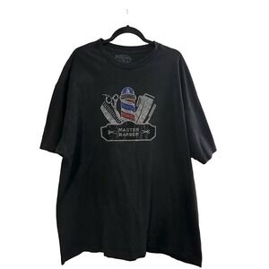 BullTees Rhinestone Bling Sparkle Master Barber Tee T-Shirt - 2XL